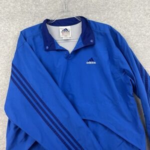 Vintage Adidas Track Jacket Windbreaker 1/4 Snap Up Stripe Golf Soccer Pullover